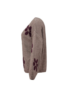 HAILY'S Pullover Flower - Fango Body/Dark Cherry, Seitenansicht