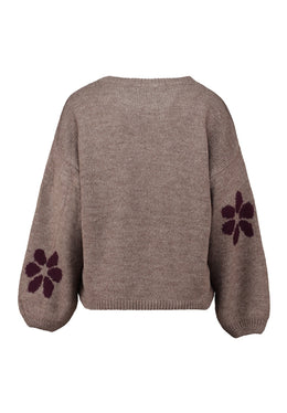 HAILY'S Pullover Flower - Fango Body/Dark Cherry, Rueckansicht