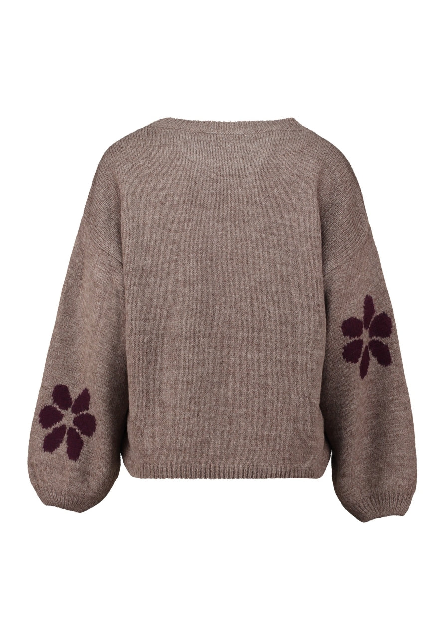 HAILY'S Pullover Flower - Fango Body/Dark Cherry, Rueckansicht