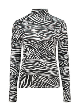 HAILY'S Langarmshirt 'Kimmy' – Schwarz Zebra