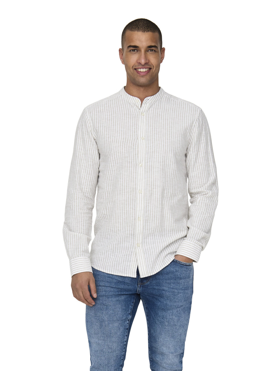 ONLY & SONS Hemd 'Onscaiden Stehkragen Streifen'