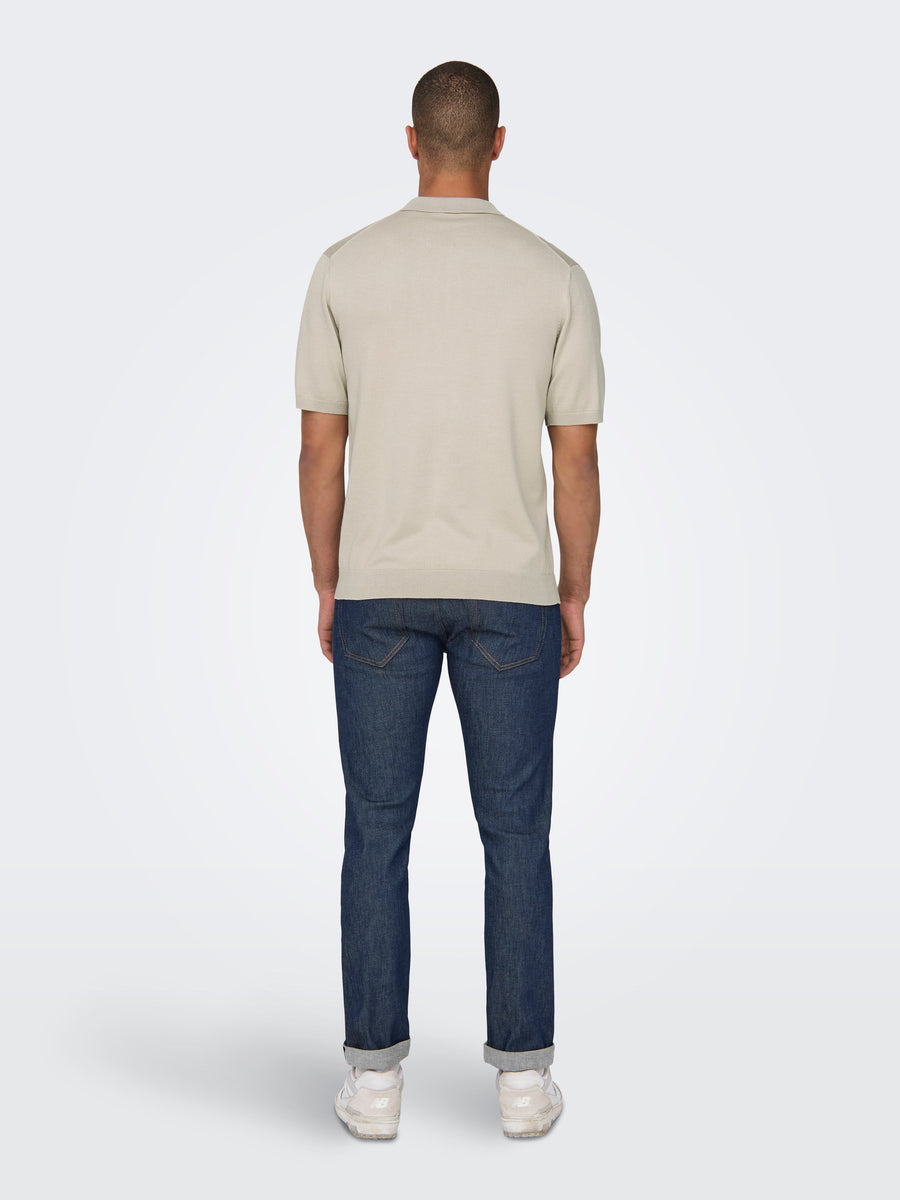 ONLY & SONS Pullover 'Onswyler Kurzarm Zip Polo'