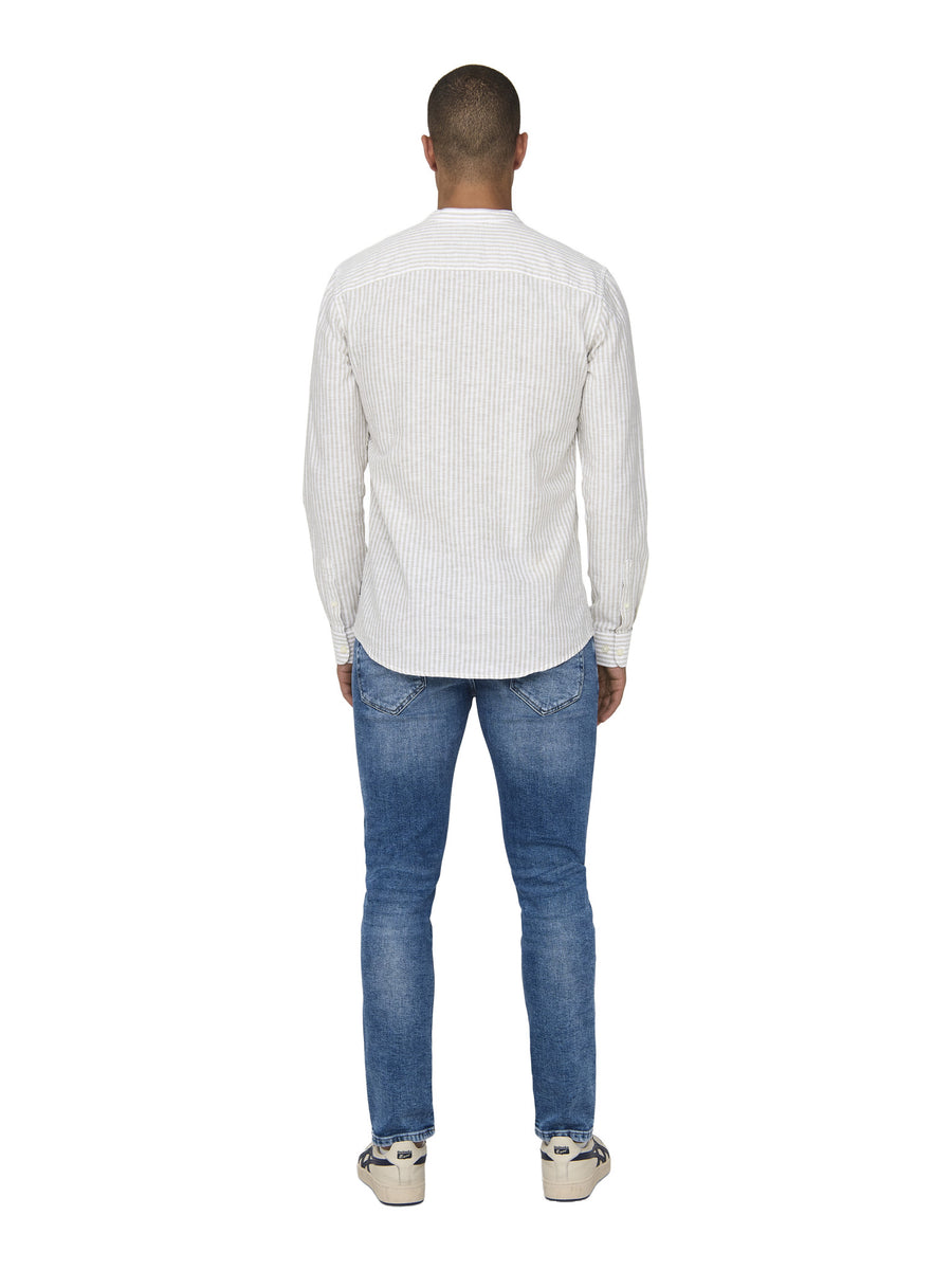ONLY & SONS Hemd 'Onscaiden Stehkragen Streifen'