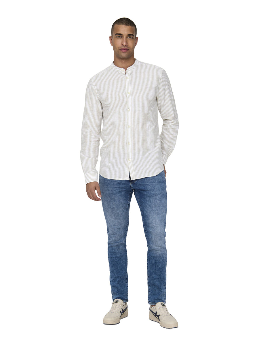 ONLY & SONS Hemd 'Onscaiden Stehkragen Streifen'