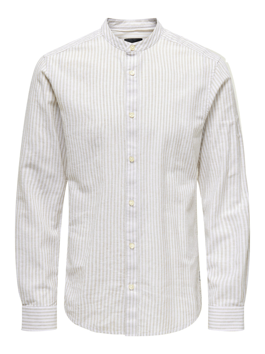 ONLY & SONS Hemd 'Onscaiden Stehkragen Streifen'